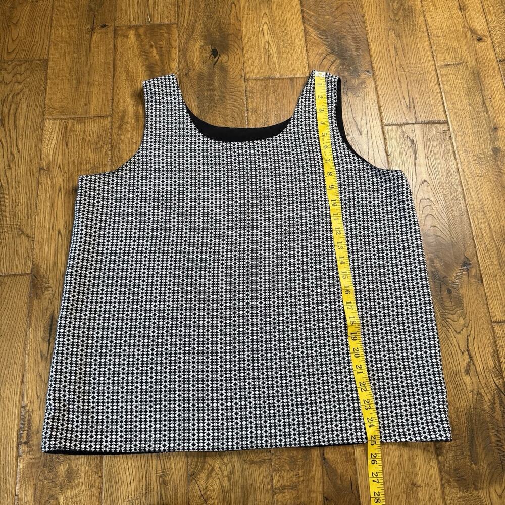 Vintage Worthington Reversible Tank Top Women XL Black White Office Base Layer - Picture 2 of 5
